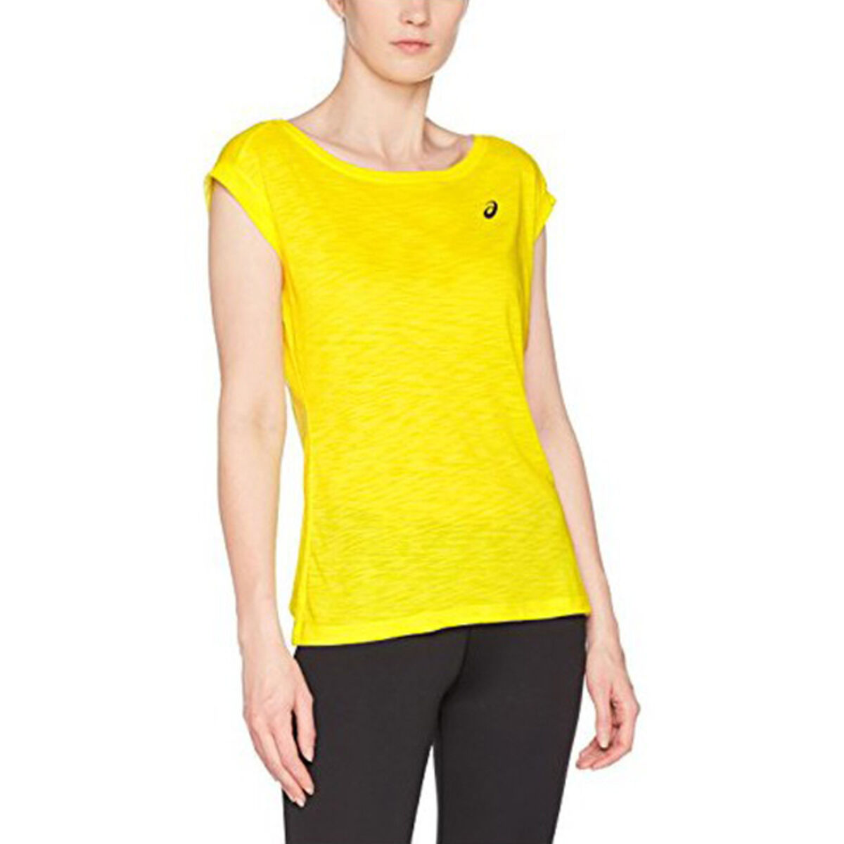 Camiseta Deportiva de Manga Corta Asics Layering Top Mujer Amarillo