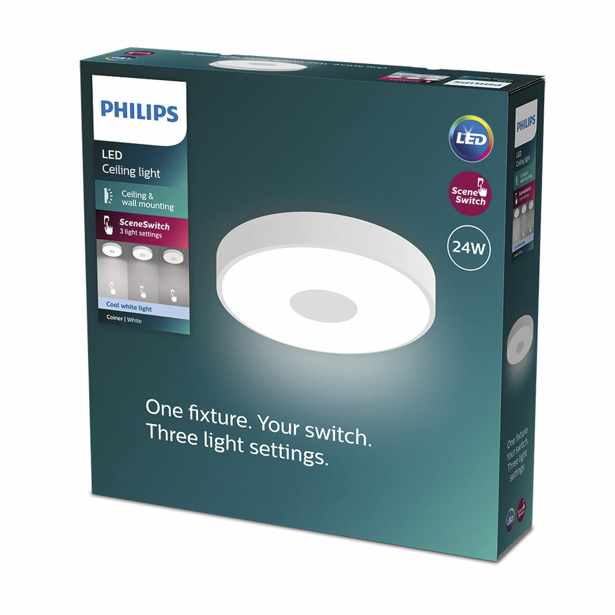 Image secondaire de LED plafond Philips coiner 24 W Ø 38,9 x 8 cm Blanc Métal (4000 K)