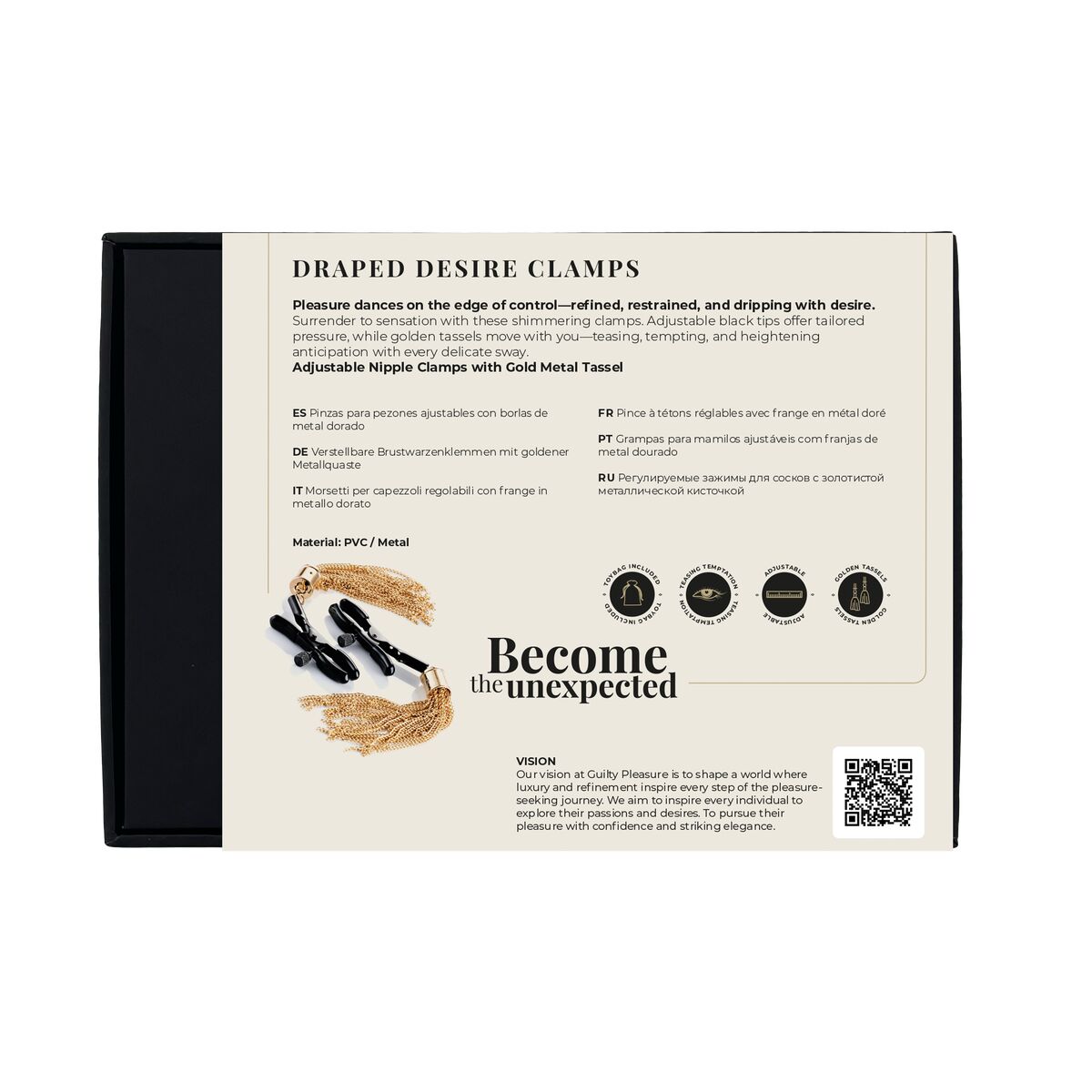 Skřipce na bradavky s řetězem Guilty Pleasure Accents