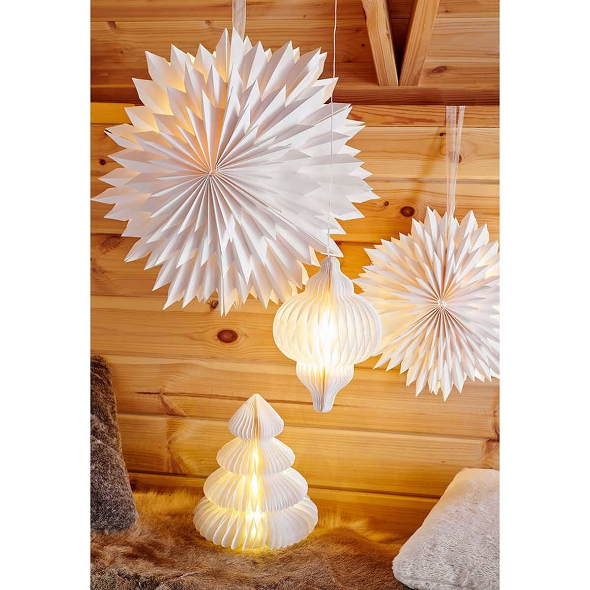 Décoration lumineuse Lumineo Blanc Sapin de Noël Ø 42 x 48 cm – Image 2