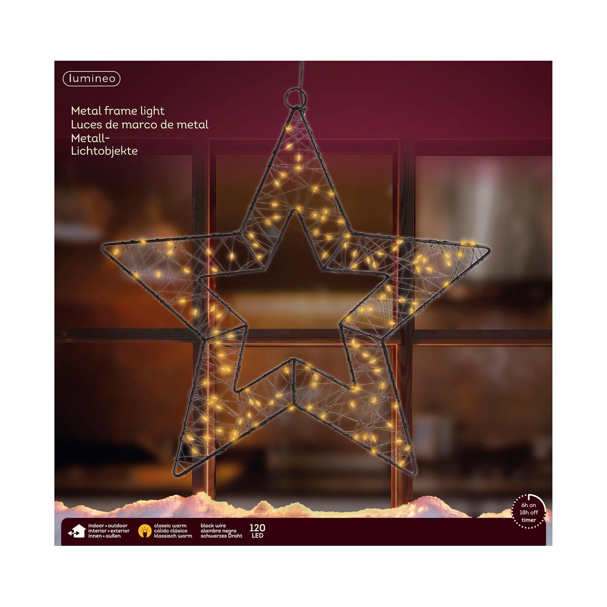 Étoile de Noël Lumineo Métal Ø 38 cm – Image 2