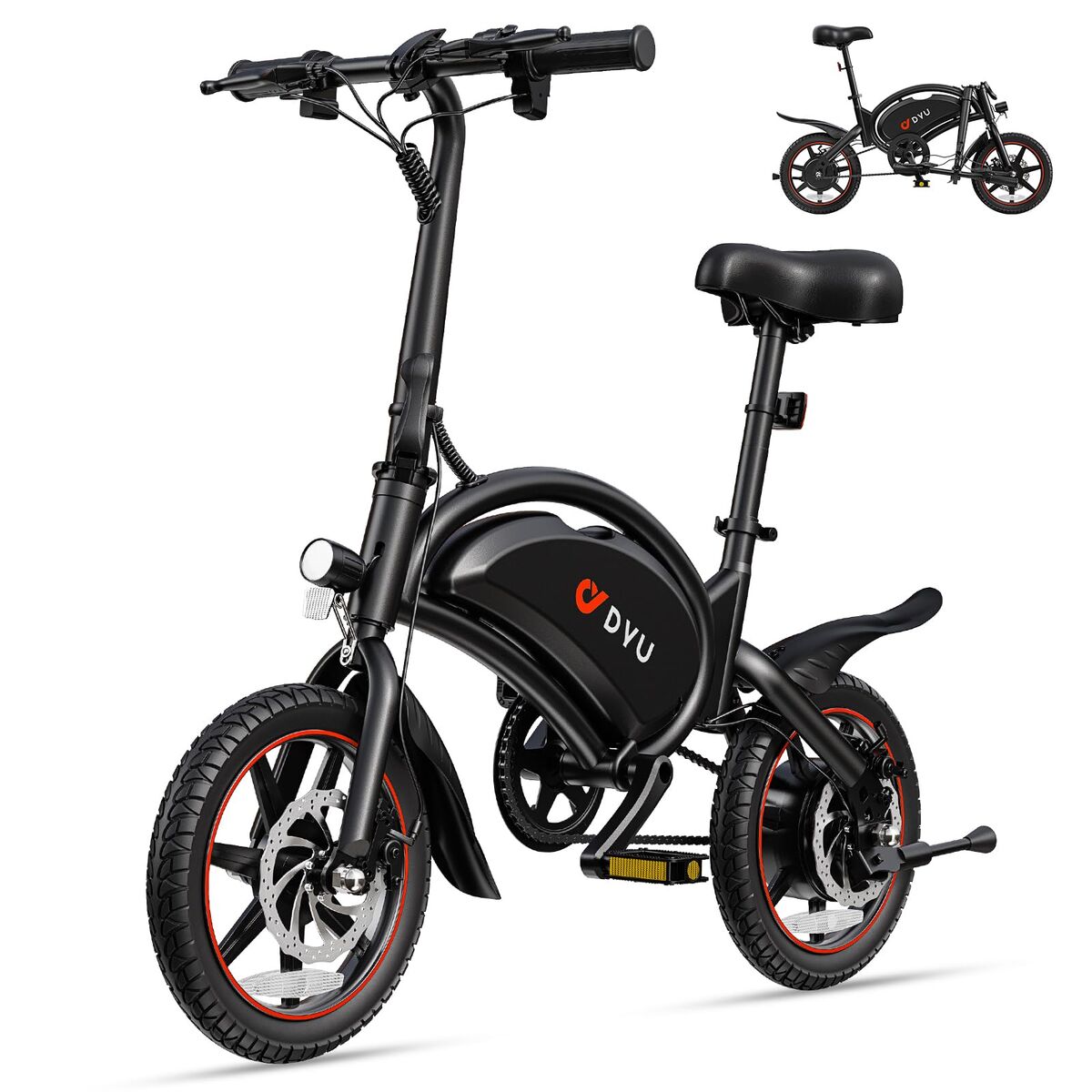 Electric Bike DYU DYU-D3S-001 Black 250 W 10 Ah 14″