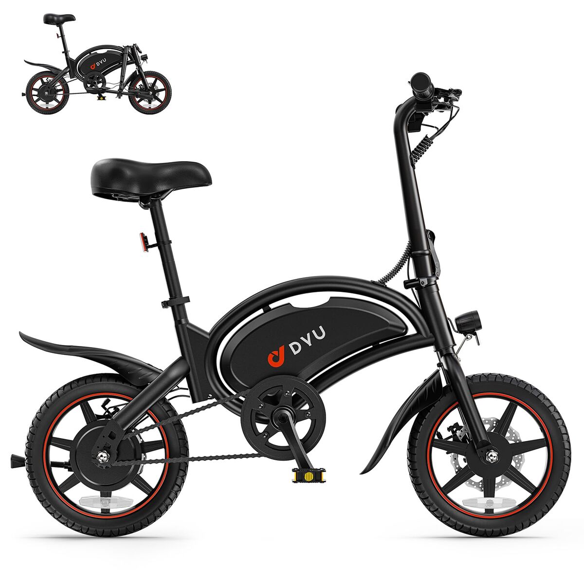 Electric Bike DYU DYU-D3S-001 Black 250 W 10 Ah 14″