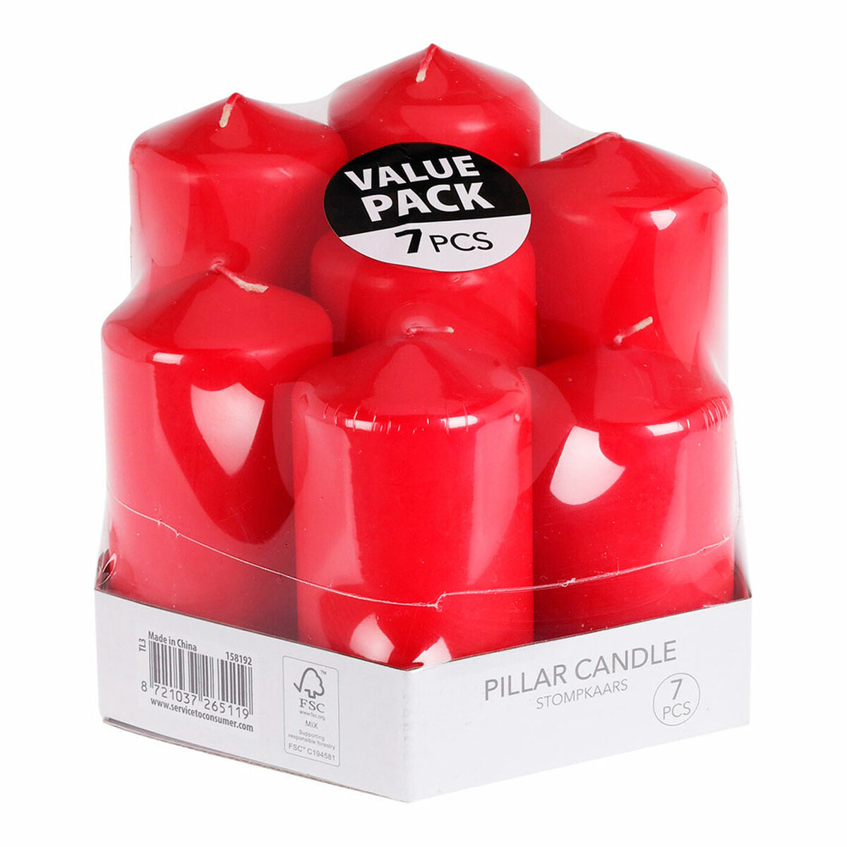 Ensemble de Bougies Rouge (7 Unités)