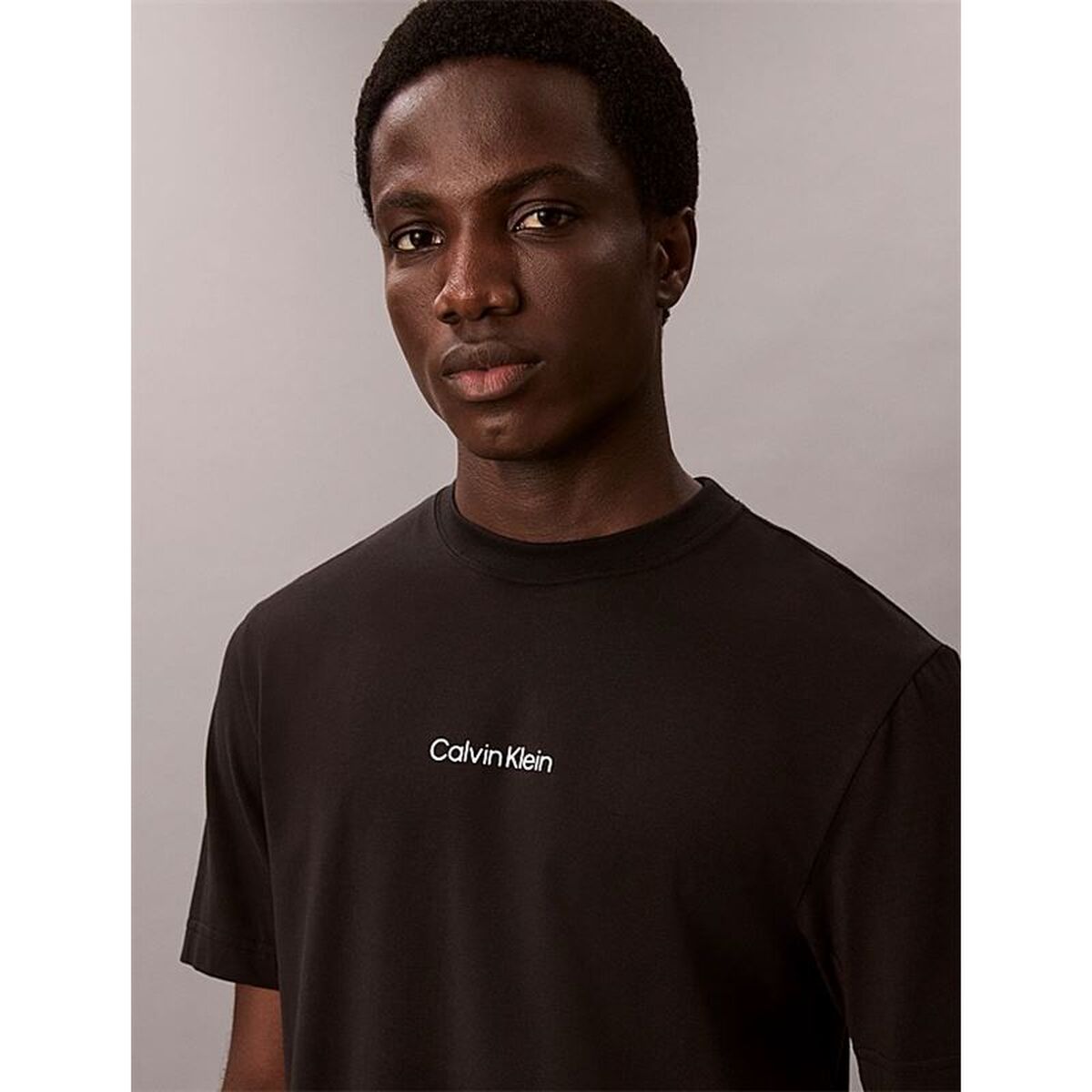Heren-T-Shirt met Korte Mouwen Calvin Klein Zwart