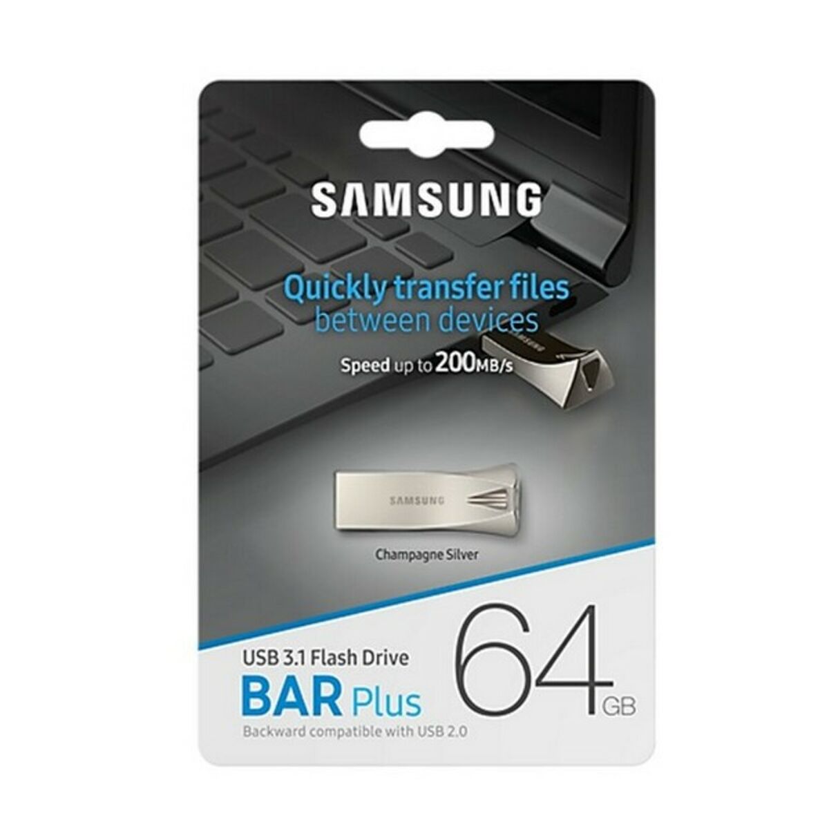 Image de USB stick 3.1 Samsung Bar Plus Silver