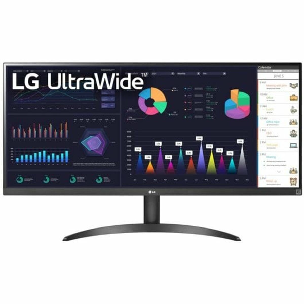 LG 34WQ500-B 34" UltraWide Full HD Skærm - 100Hz Opdateringsfrekvens