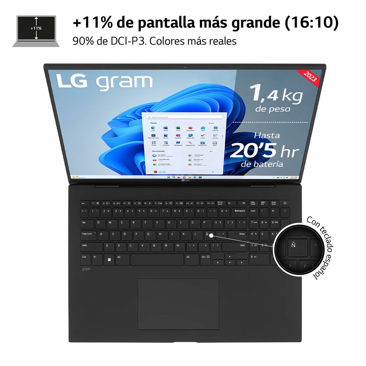 Afbeeldingen van Laptop LG 17Z90R-E.AD75B 17" i7-1360P 32 GB RAM 512 GB SSD NVIDIA GeForce RTX 3050 Spanish Qwerty