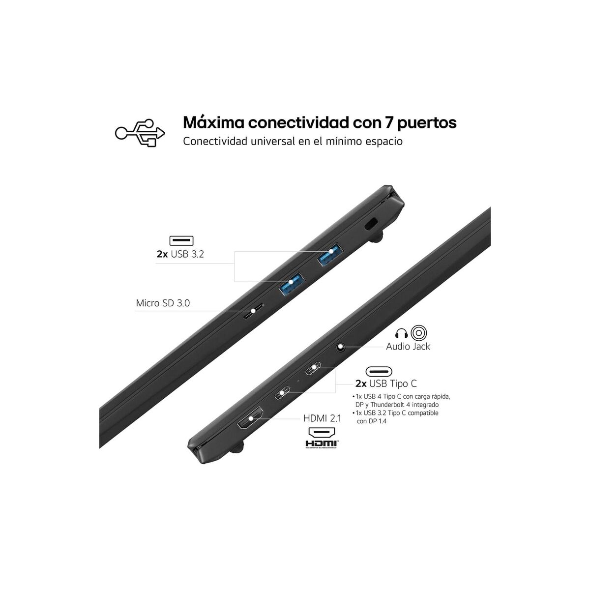 Picture of Laptop LG 16ZD90SP-A.AX78B 16" intel core ultra 7 32 GB RAM 1 TB SSD Spanish Qwerty