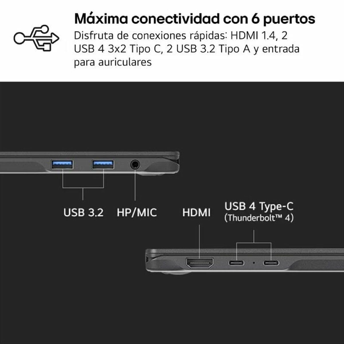 Picture of Laptop LG 16Z90RU-G.AA55B 16" 16 GB RAM 512 GB SSD Spanish Qwerty i5-1334U