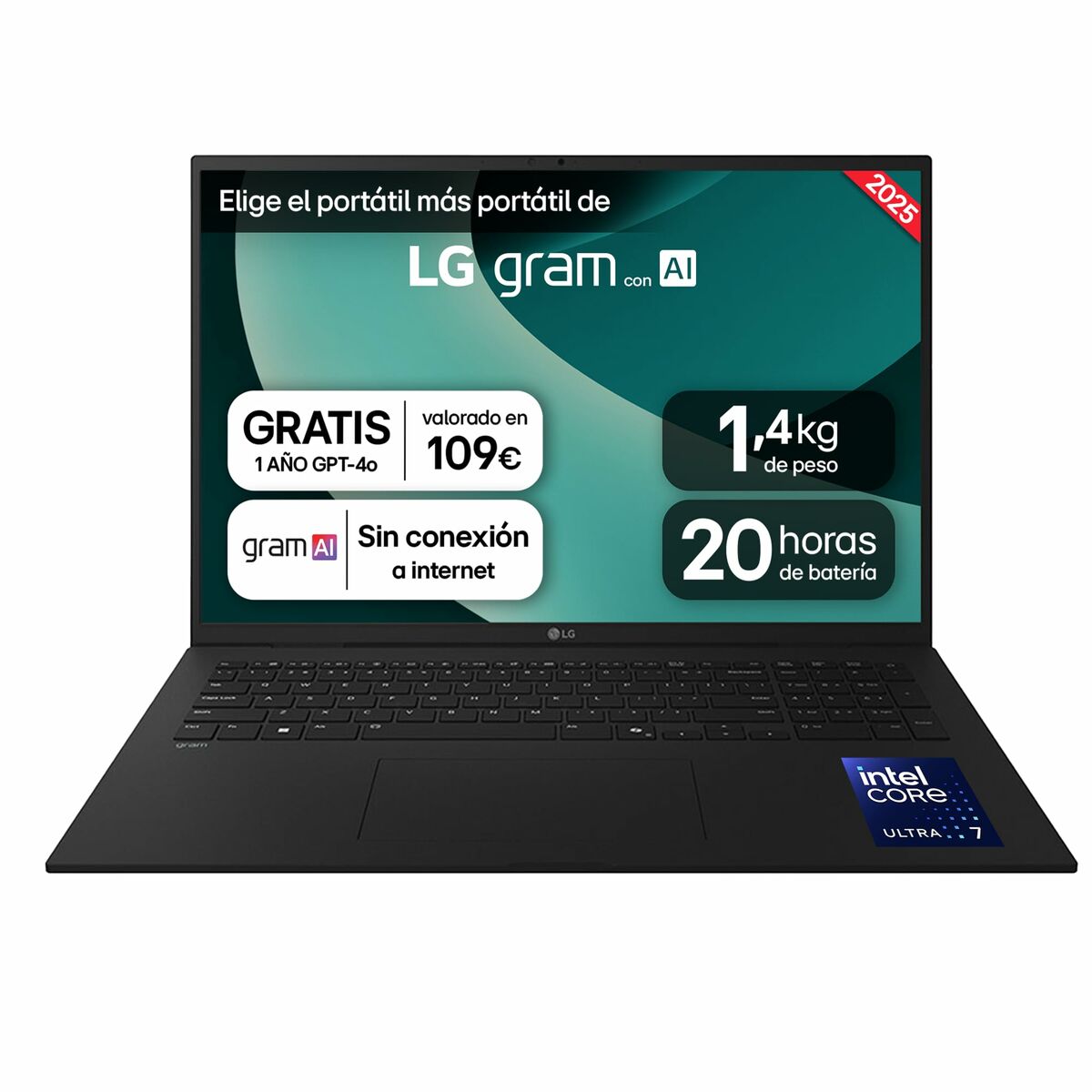 Afbeeldingen van Laptop LG 17ZD90T-G.AX78B 17" intel core ultra 7 16 GB RAM 1 TB SSD Spanish Qwerty