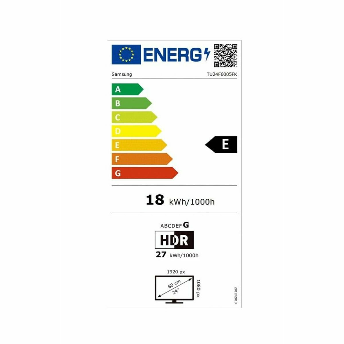 Bild von Smart TV Samsung TU24F6005FKXXC 24" Full HD LED HDR HDR10+