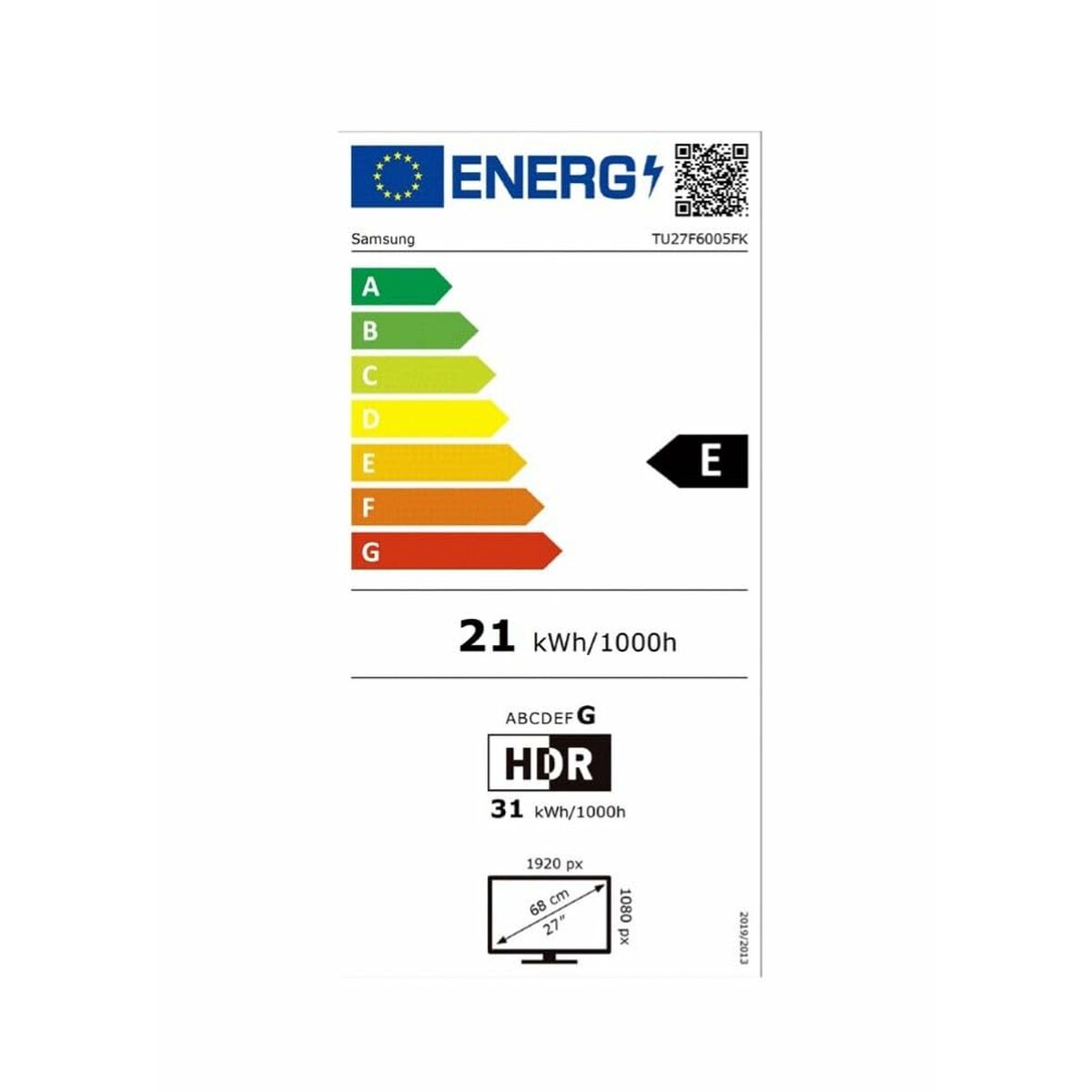Smart TV Samsung TU27F6005F 27" Full HD LED HDR HDR10+