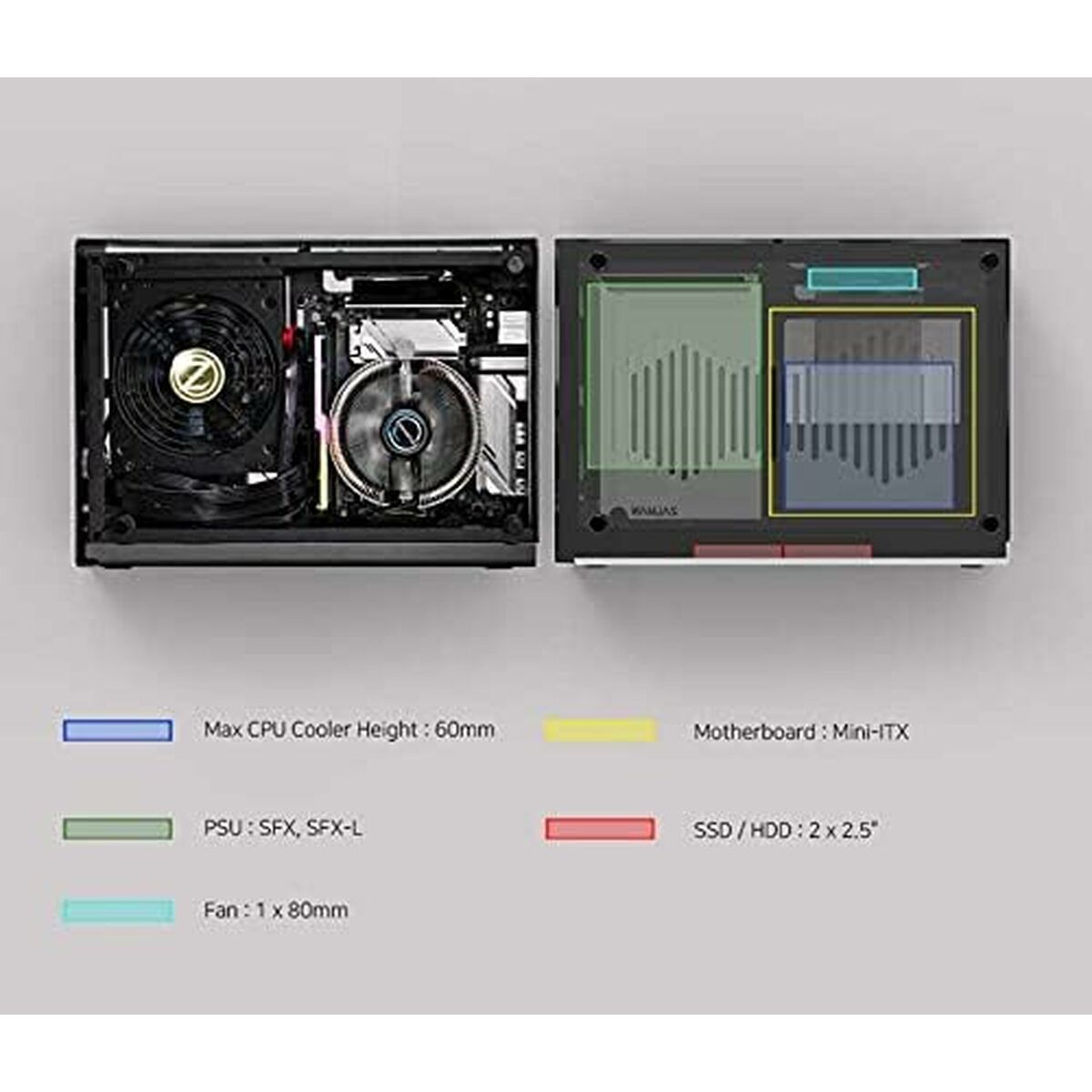 Afbeeldingen van ATX Semi-tower Box Zalman M2 MINI-SILVER Black Silver