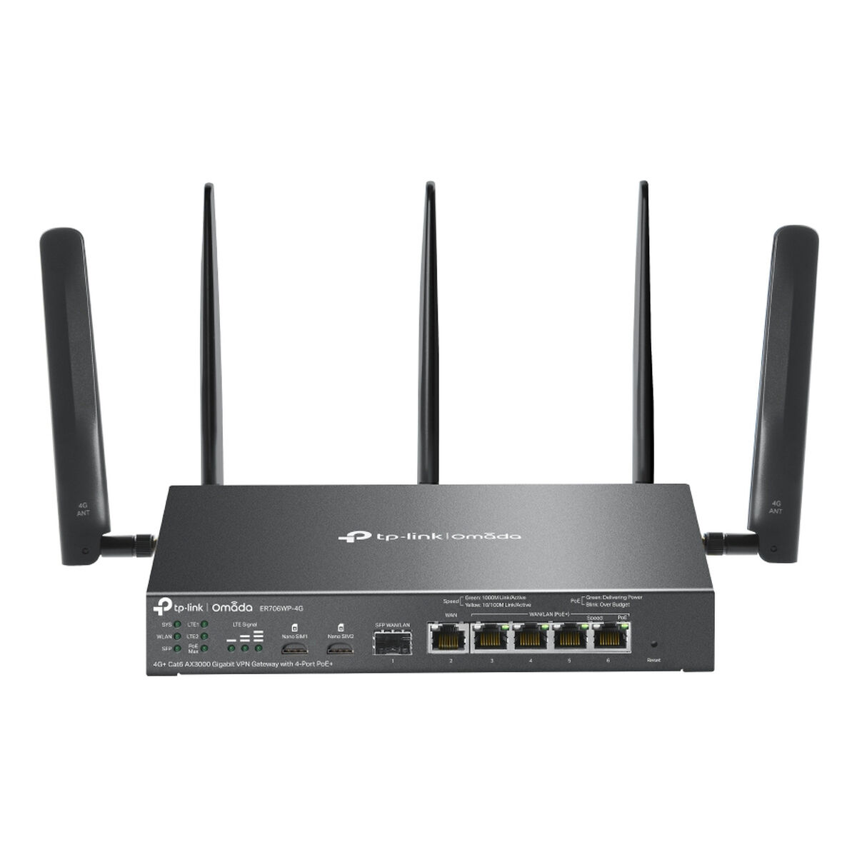 Afbeeldingen van Router TP-Link ER706WP-4G Black USB RJ45 Ethernet LAN PoE x 1