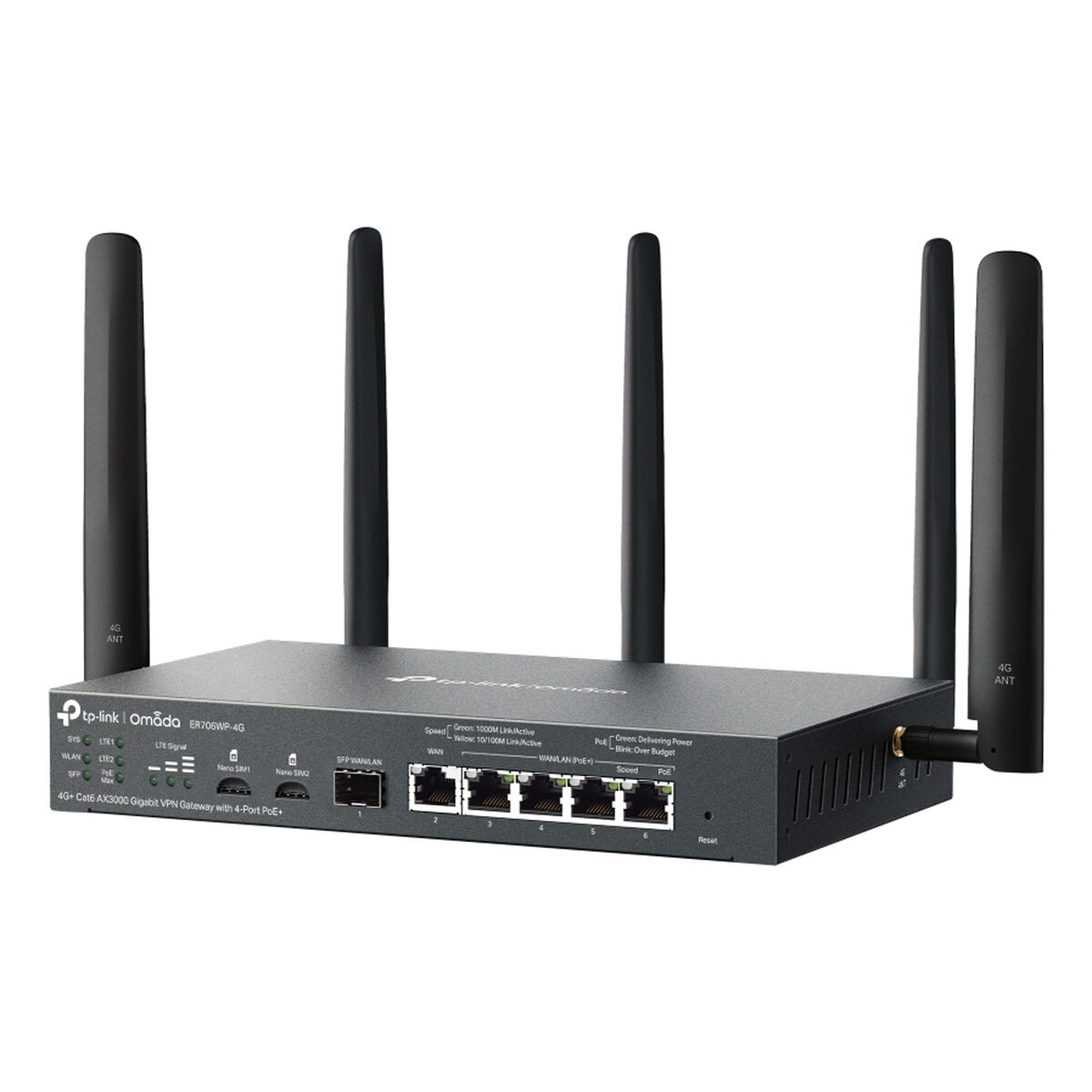 Afbeeldingen van Router TP-Link ER706WP-4G Black USB RJ45 Ethernet LAN PoE x 1