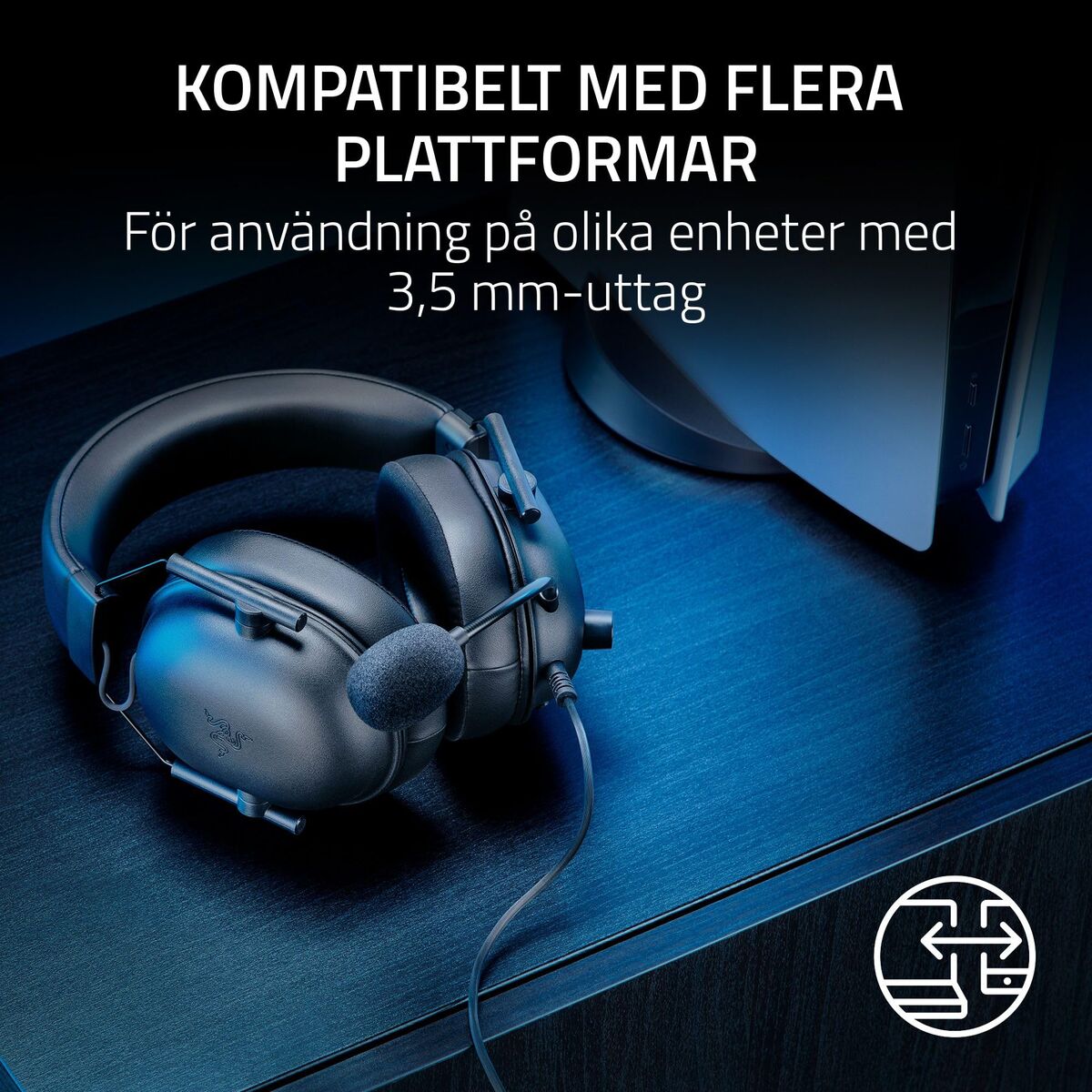 Gaming Headset with Microphone Razer Blackshark V2 X Black
