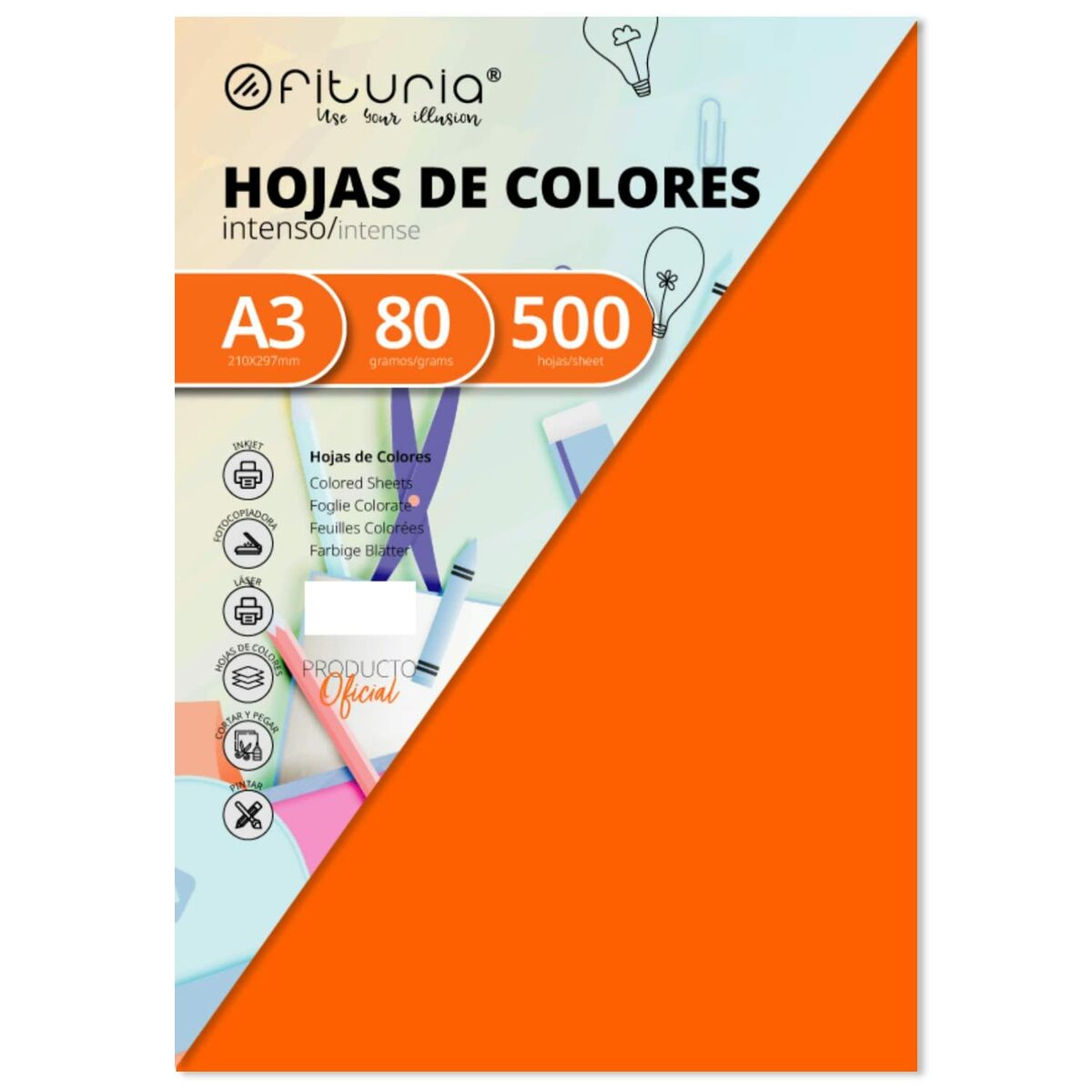 Papier pour imprimante Fabrisa Orange A3 500 Volets