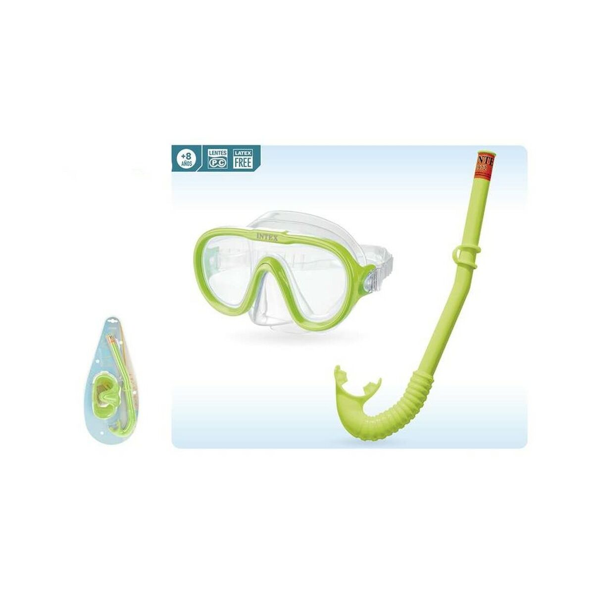 Snorkelbril en -buis voor Kinderen Intex 55642 Geel Groen