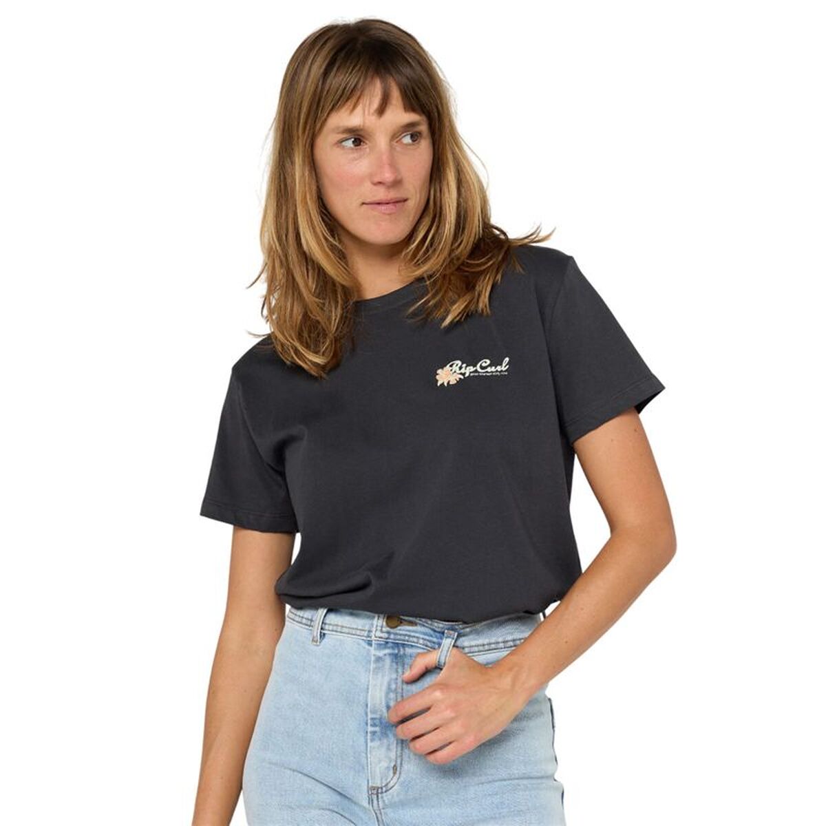 Dames-T-Shirt met Korte Mouwen Rip Curl Waikiki Standard Zwart