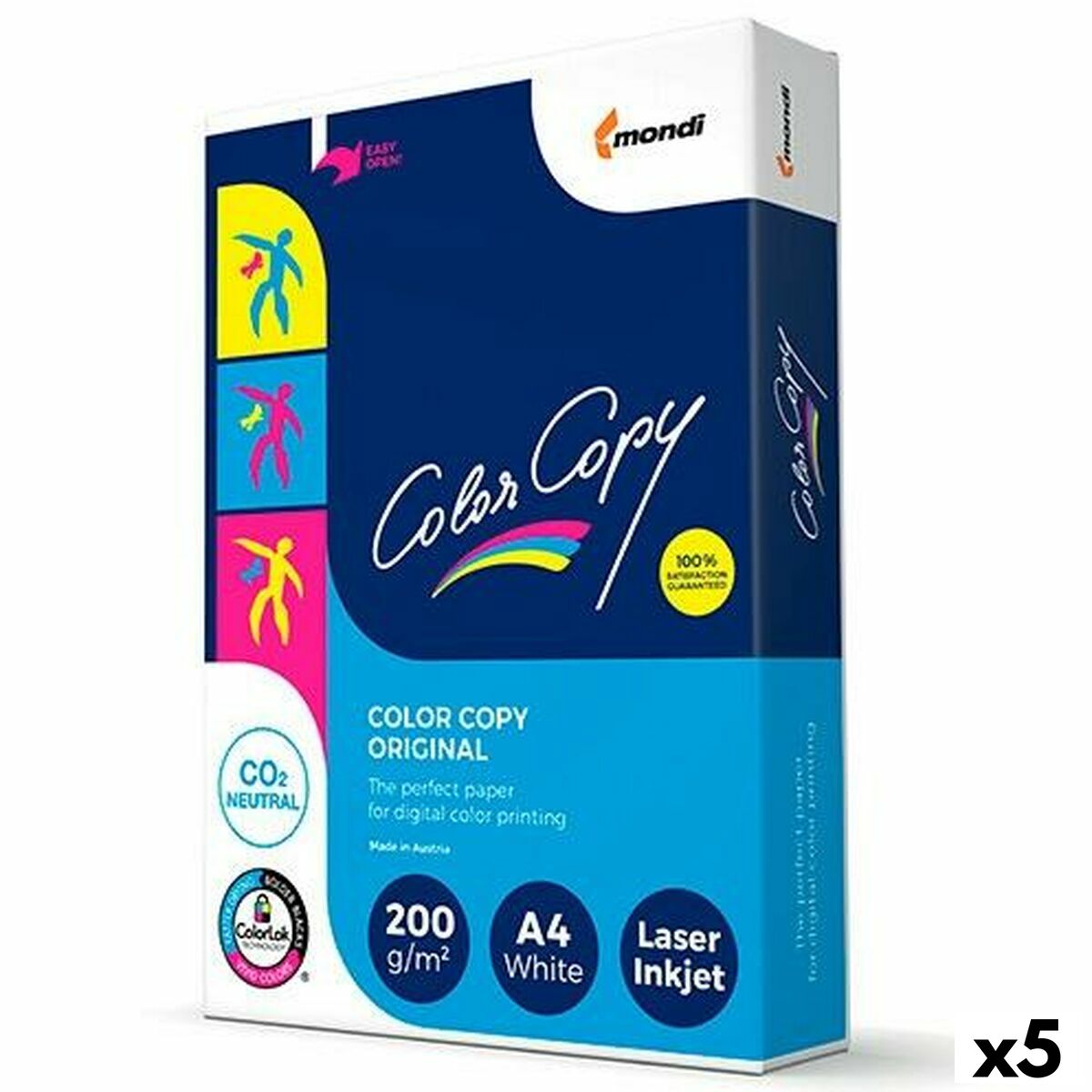 Afbeeldingen van Printer Paper Color Copy Original White A4 50 Sheets (5 Units)