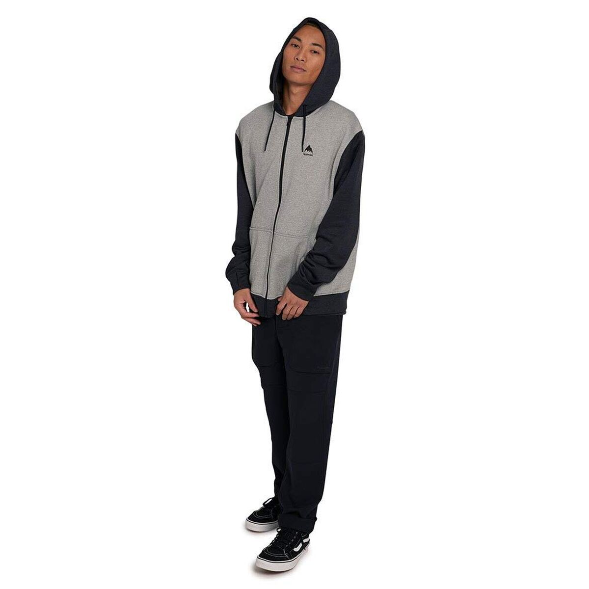 Herenhoodie Burton Oak Full-Zip Zwart