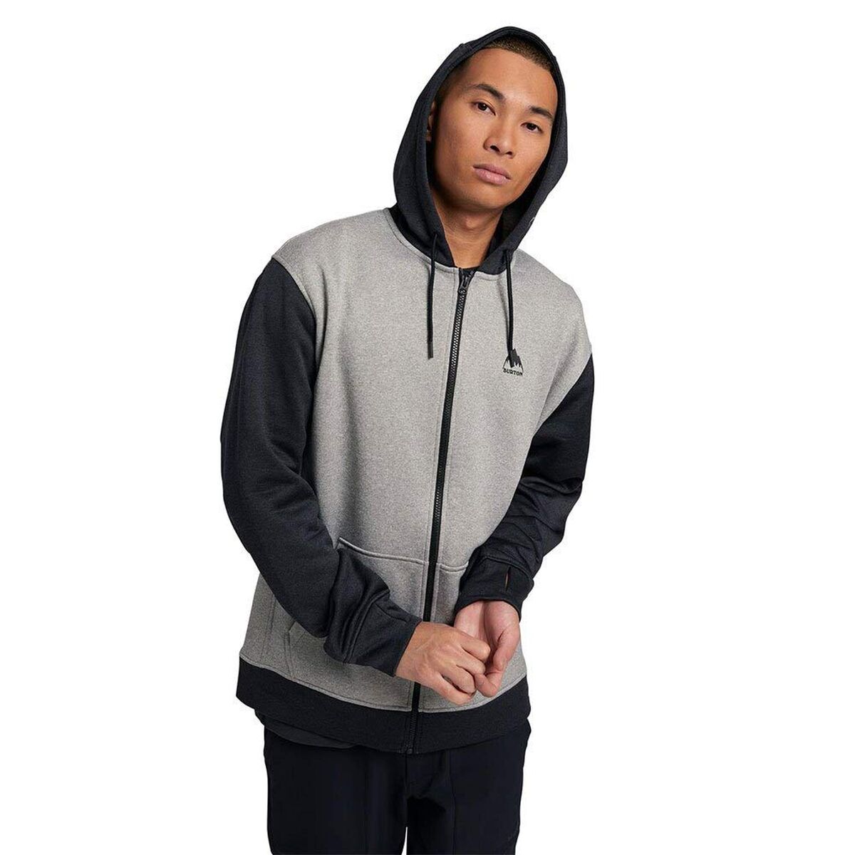 Herenhoodie Burton Oak Full-Zip Zwart