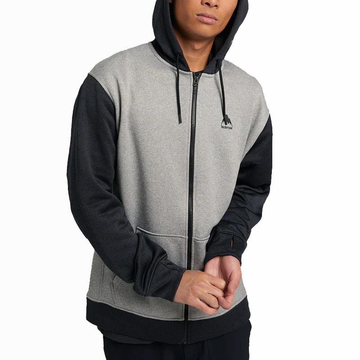 Herenhoodie Burton Oak Full-Zip Zwart