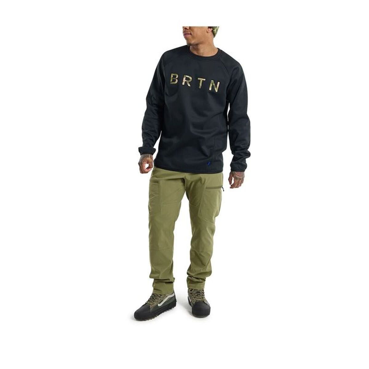 Herensweater zonder Capuchon Burton Crown Weatherproof Pullover Crewneck Zwart