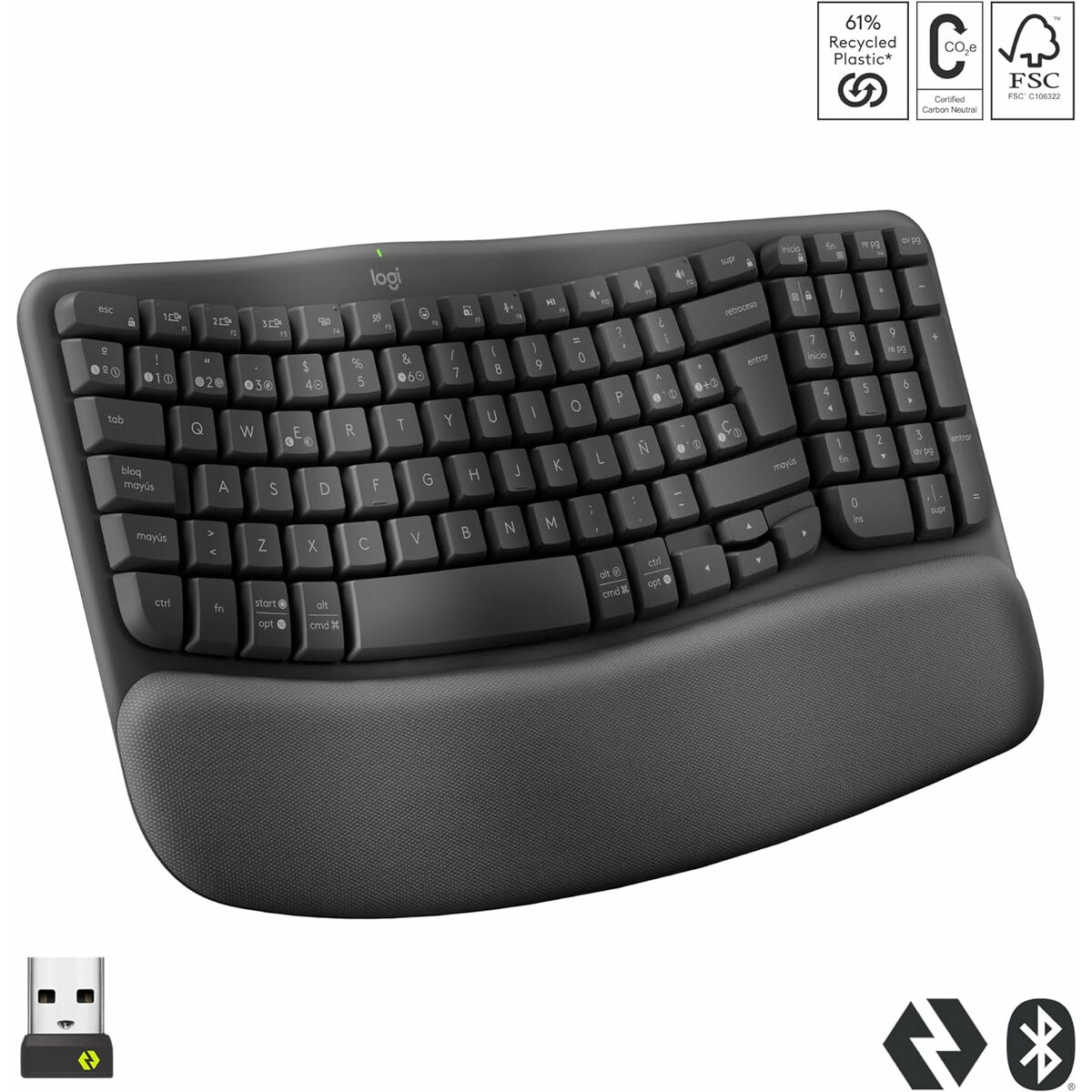 Afbeeldingen van Keyboard Logitech 920-012296 Graphite Spanish QWERTY
