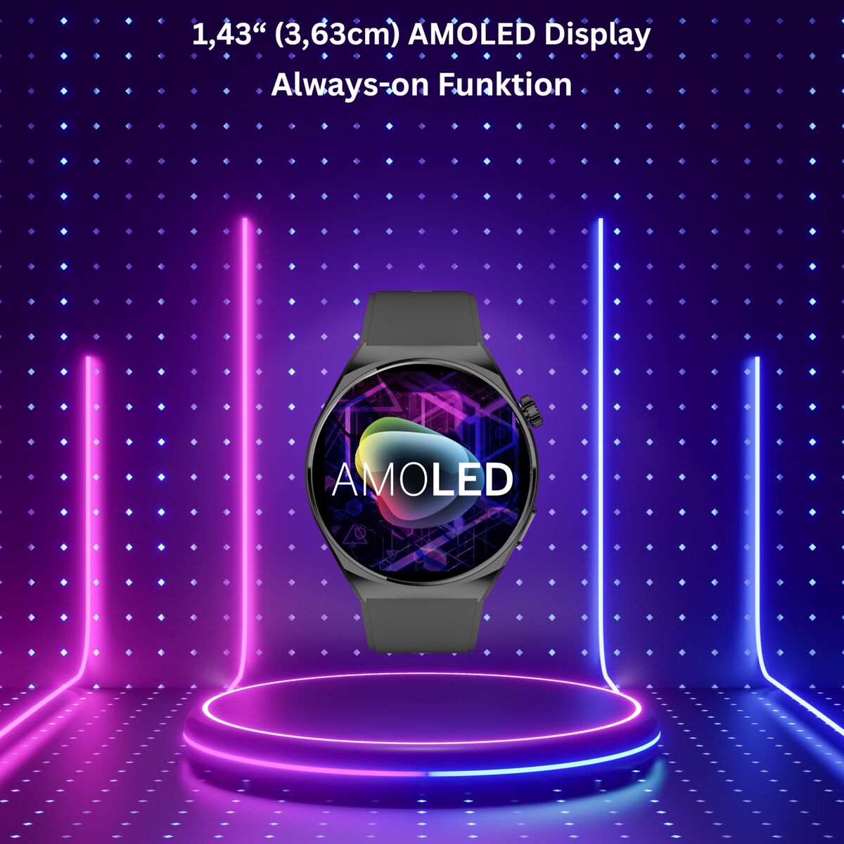 Image de Montre intelligente beafon WATCH 401 43 mm 1,43" Noir Argenté