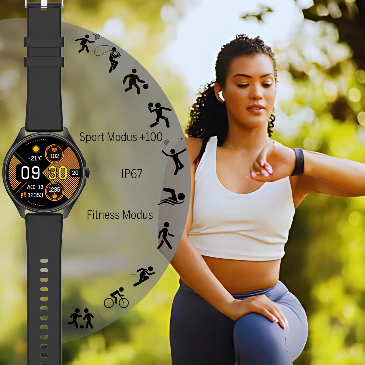 Image de Montre intelligente beafon WATCH 402 43 mm 1,43" Noir