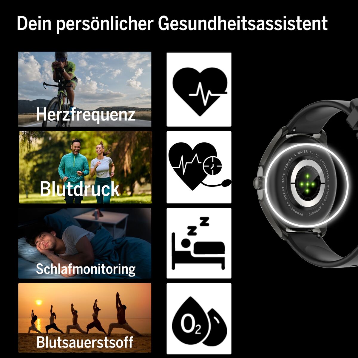 Image de Montre intelligente beafon WATCH 402 43 mm 1,43" Noir