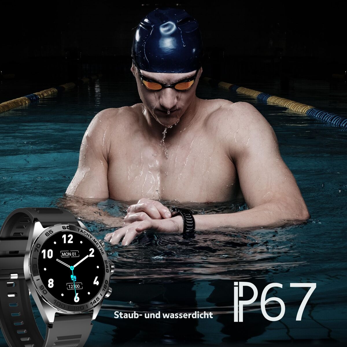 Image de Montre intelligente beafon WATCH 501 1,43" Acier Noir mat