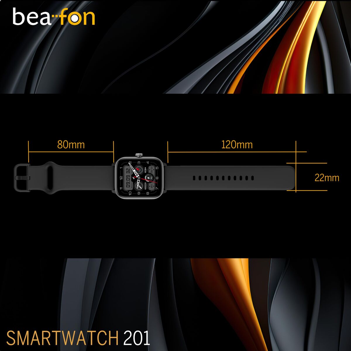 Image de Montre intelligente beafon WATCH 201 1,85" Noir Argenté