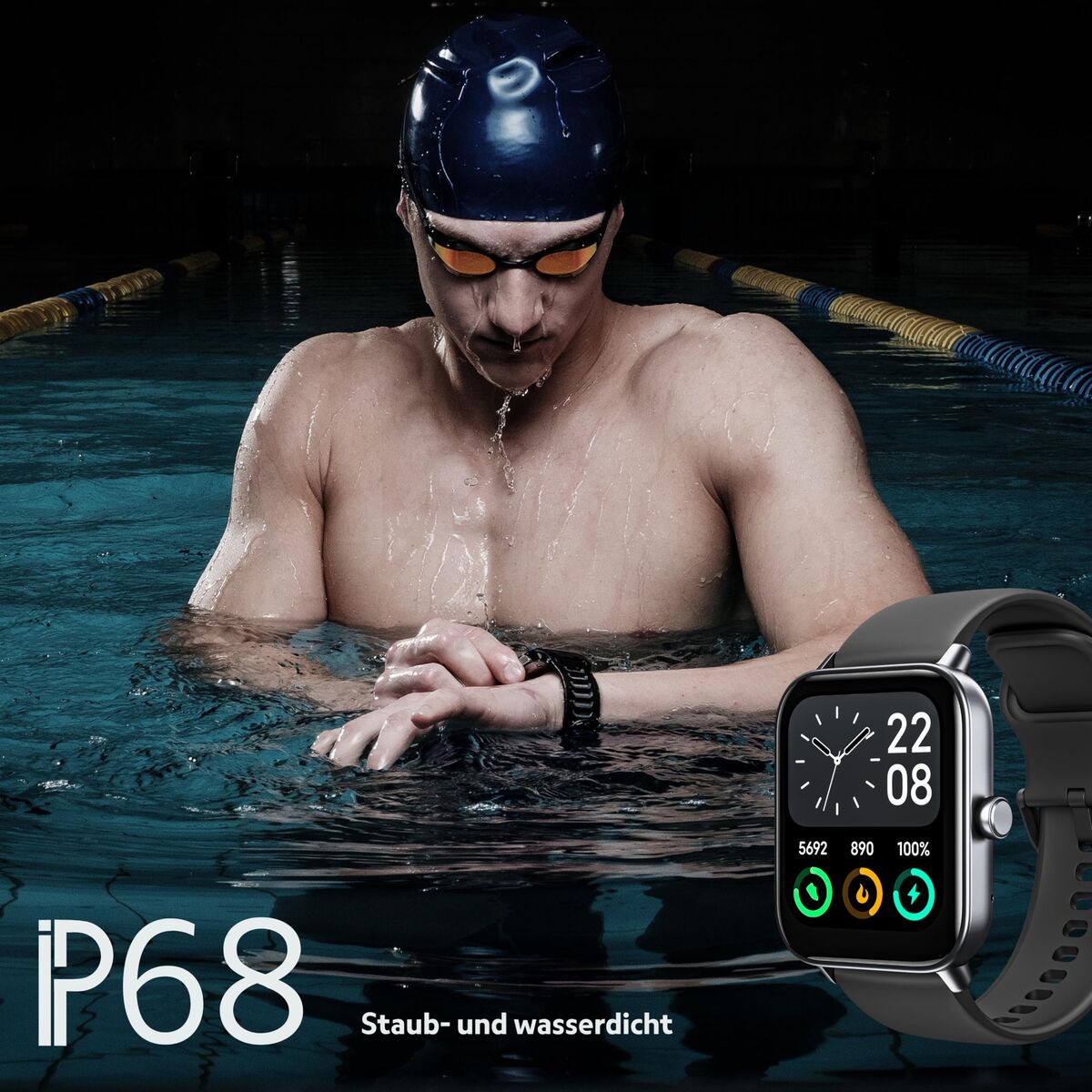 Image de Montre intelligente beafon WATCH 101 1,8" Noir Gris