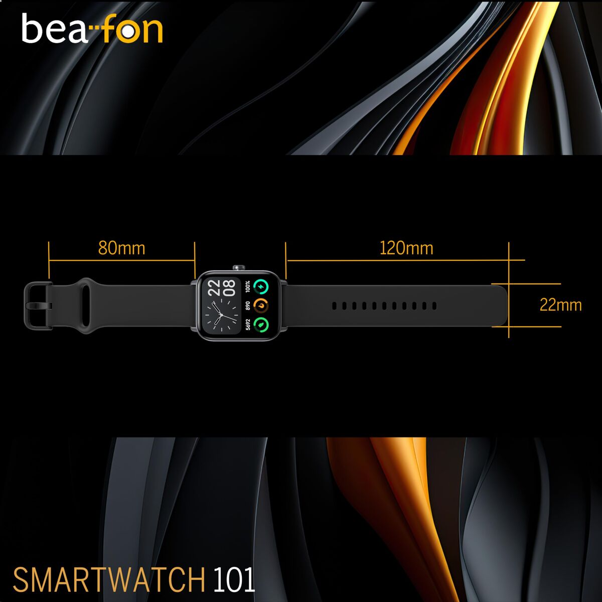 Image de Montre intelligente beafon WATCH 101 1,8" Noir Gris