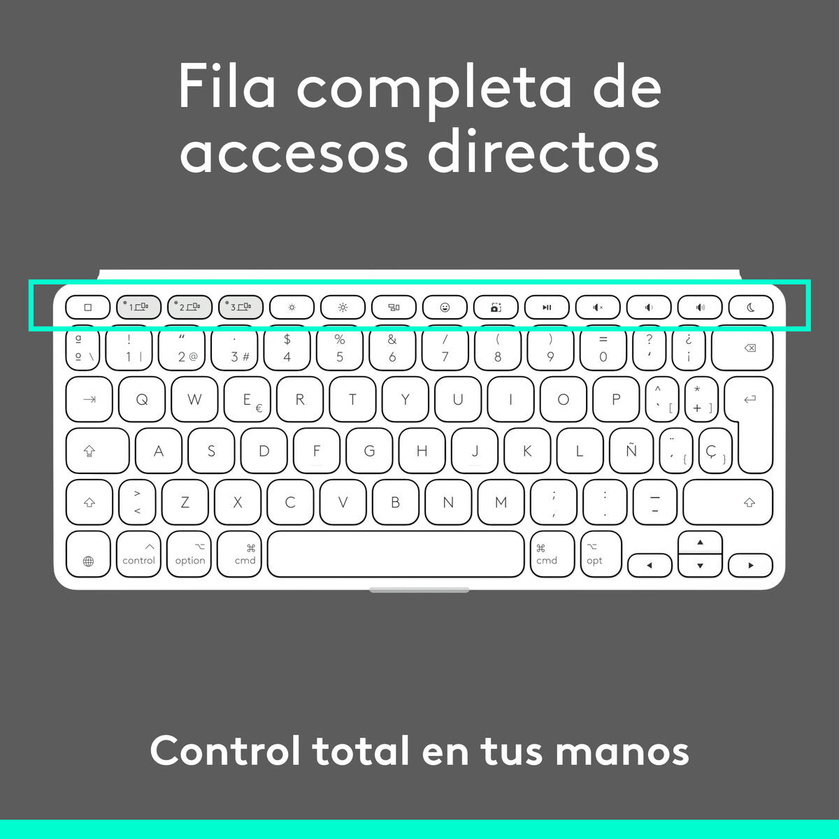Afbeeldingen van Bluetooth Keyboard Logitech 920-013011 Spanish Qwerty Grey White/Grey
