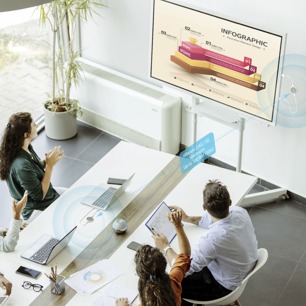 Picture of HDMI Adapter j5create JVAW75-N White Grey