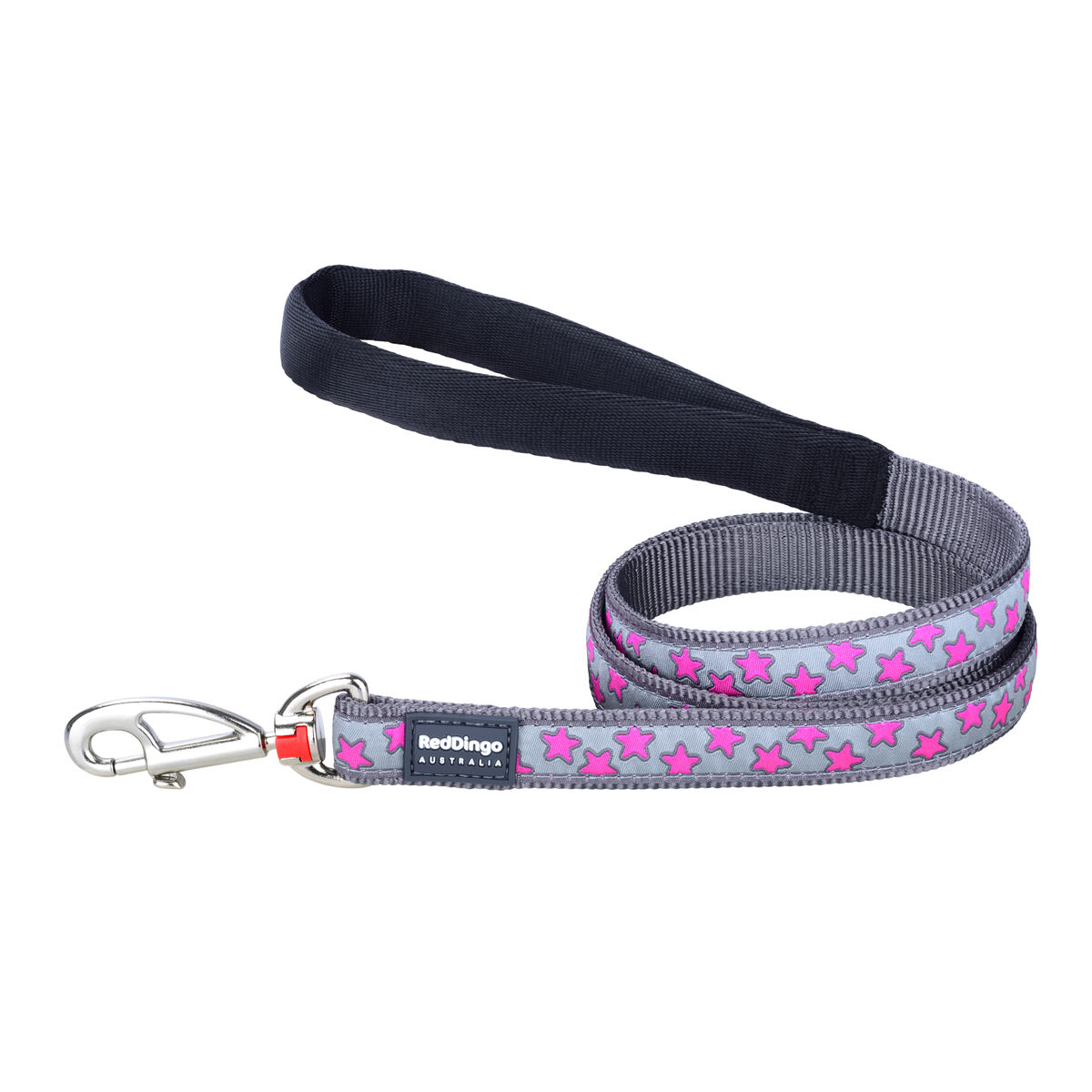 Laisse pour Chien Red Dingo STYLE HOT PINK ON COOL GREY 15mm x 120 cm
