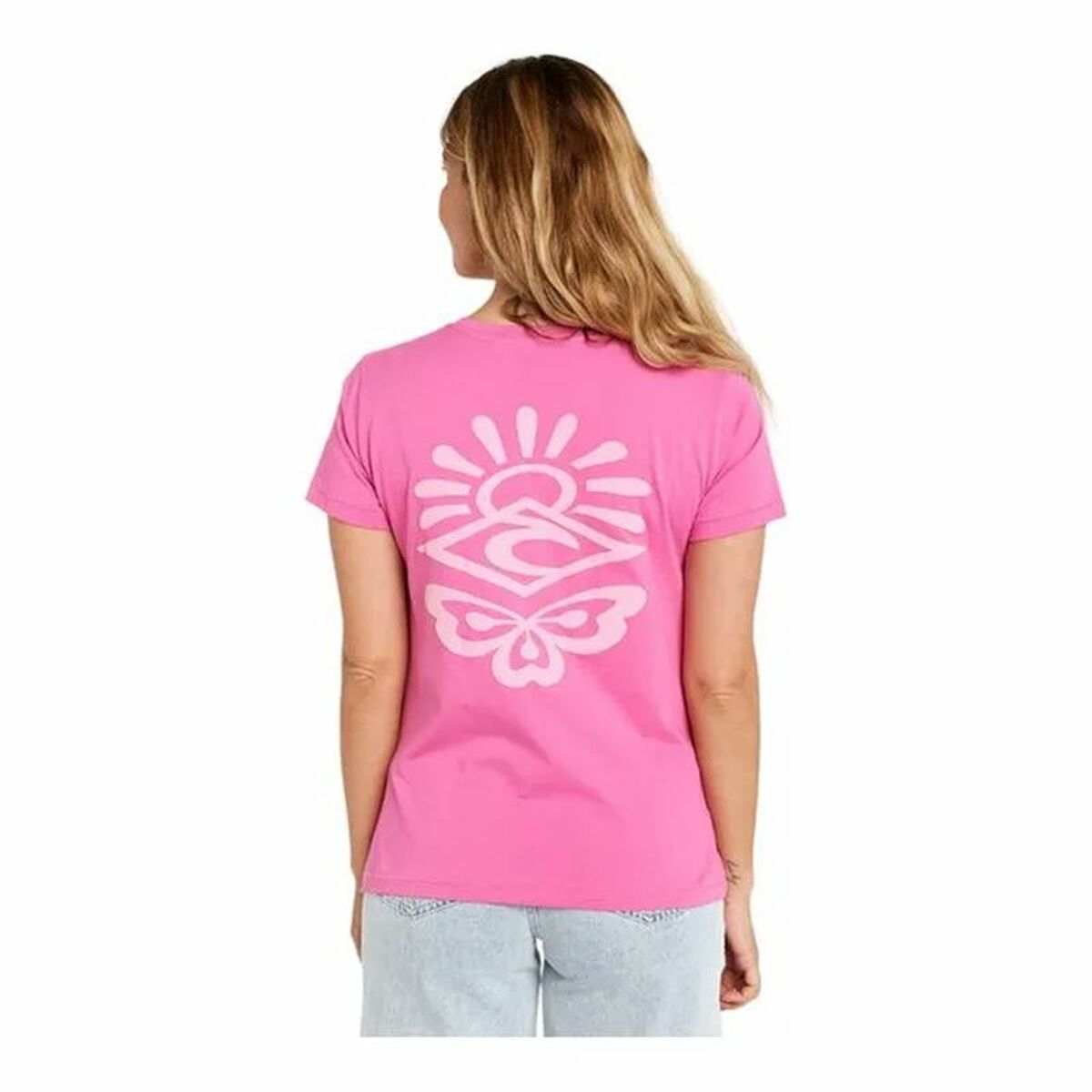 Image secondaire de T-shirt à manches courtes femme Rip Curl Re-Entry Crew Tee Rose Fuchsia