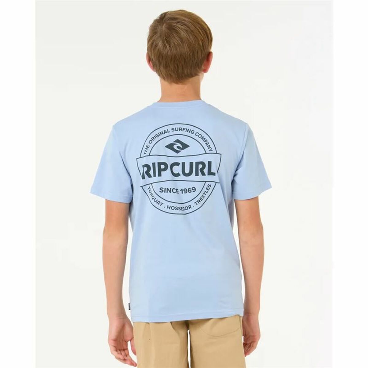 T-Shirt met Korte Mouwen voor kinderen Rip Curl Rip Curl Staple Tee Blauw