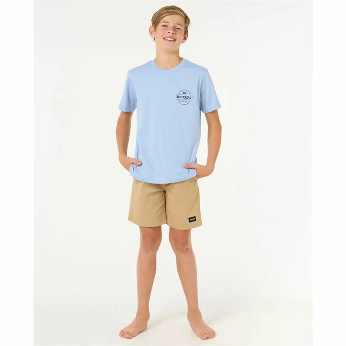 T-Shirt met Korte Mouwen voor kinderen Rip Curl Rip Curl Staple Tee Blauw