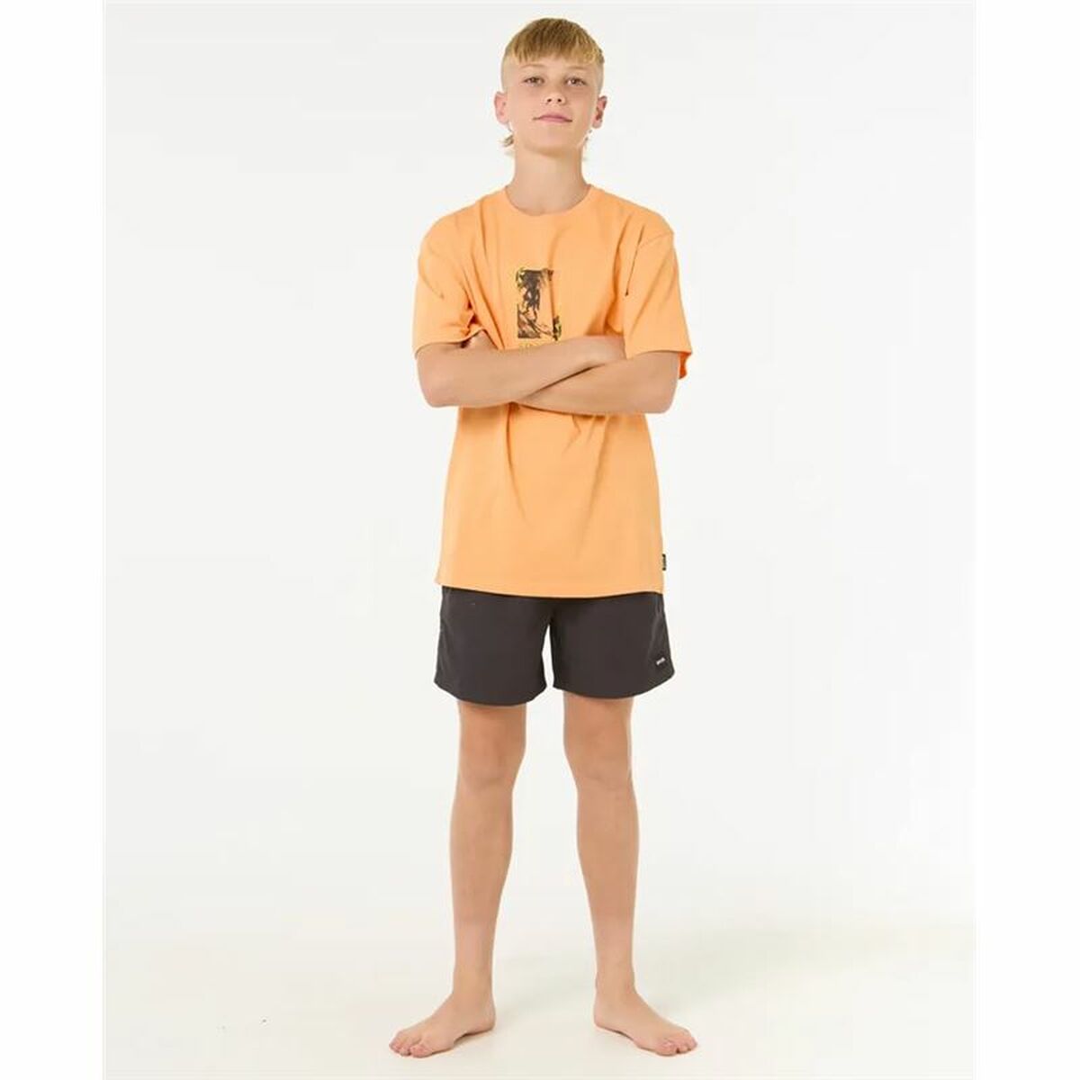 T-Shirt met Korte Mouwen voor kinderen Rip Curl Raw Energy Frame Tee Oranje