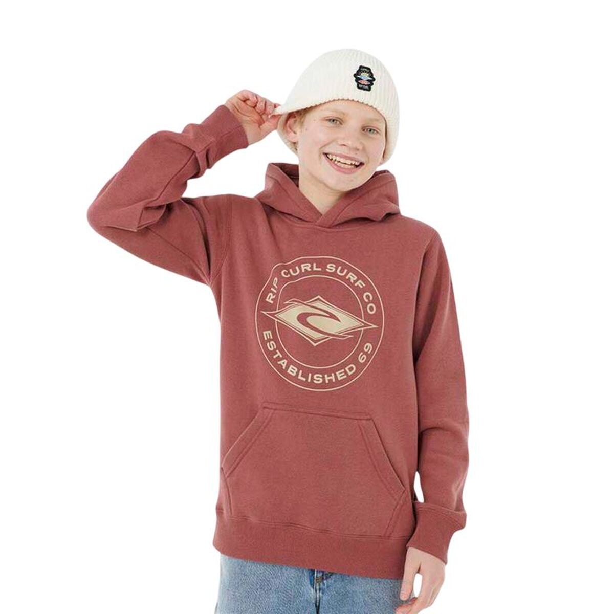 Kinderhoodie Rip Curl Stapler Hood Kastanjebruin