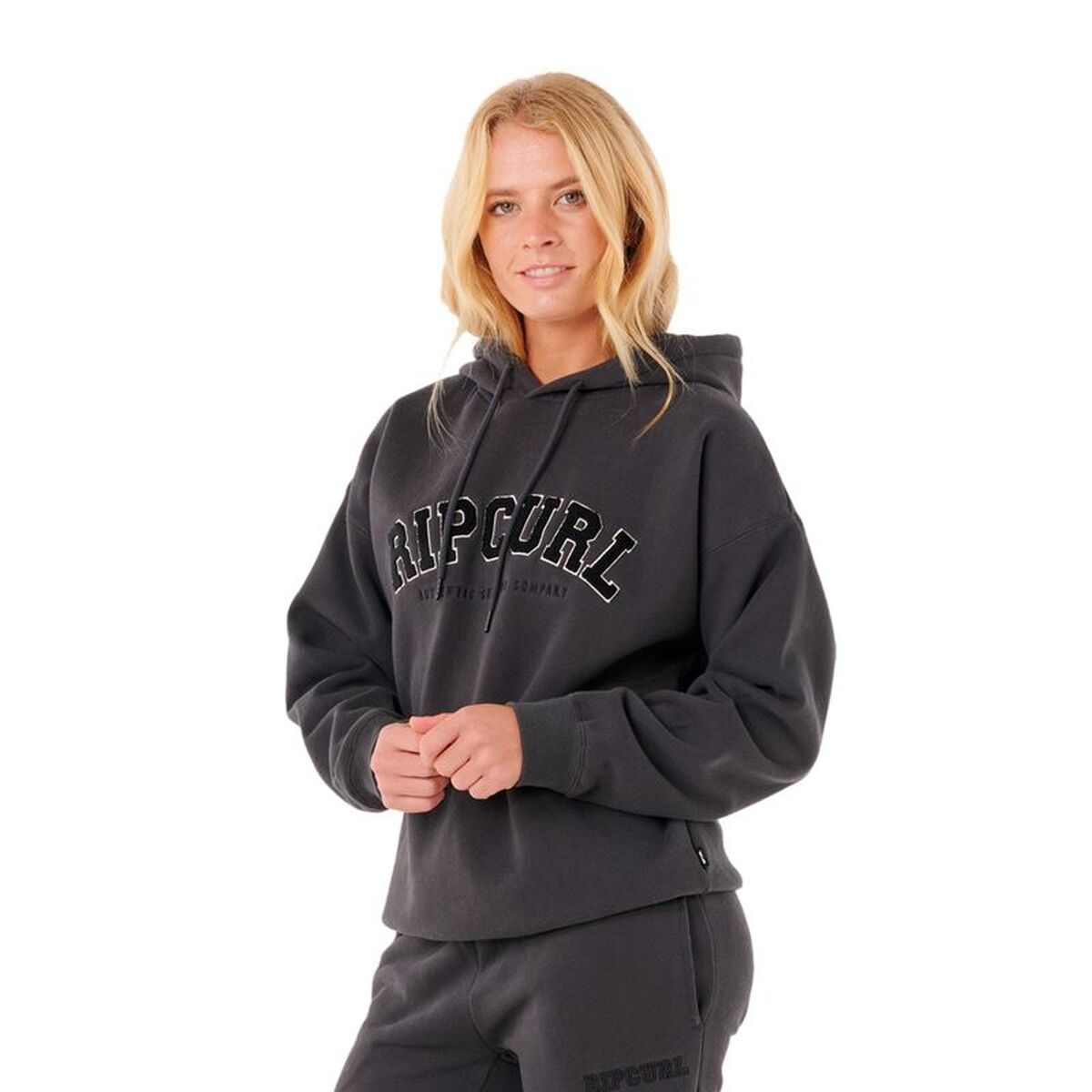 Womens Hoodie Rip Curl Varsity Hoodie Black