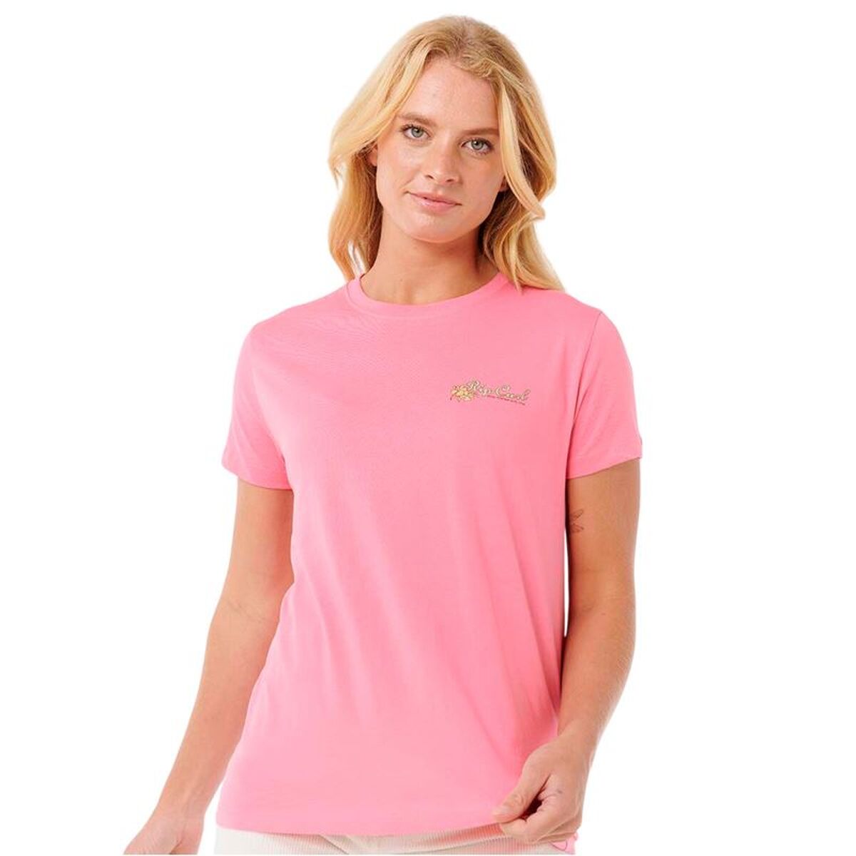 Dames-T-Shirt met Korte Mouwen Rip Curl Waikiki Standard Tee Roze
