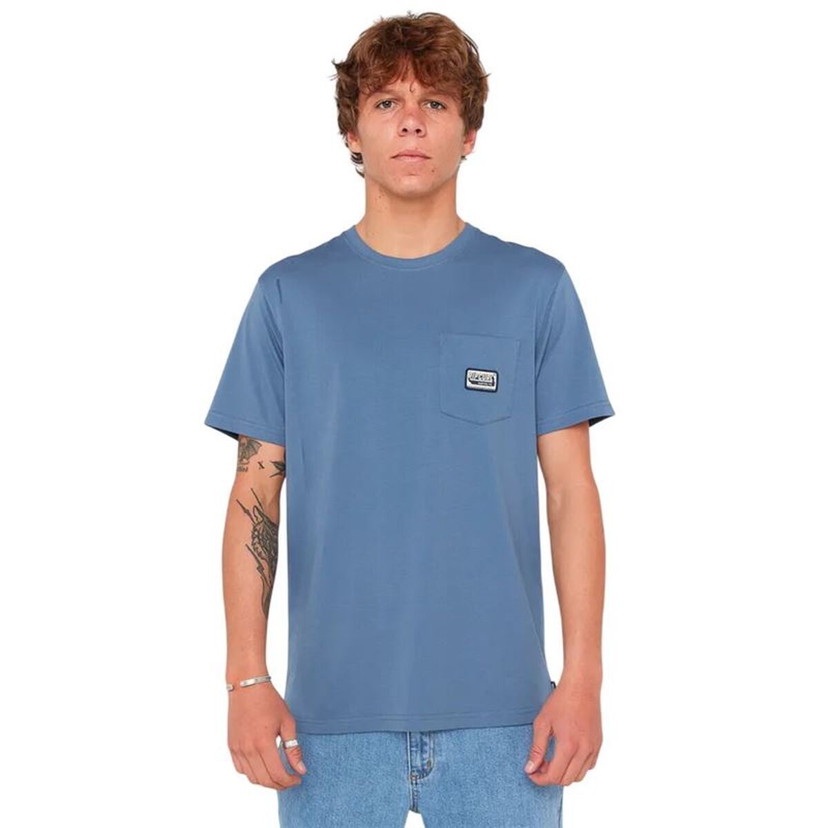 Heren-T-Shirt met Korte Mouwen Rip Curl Sportline Badge Ss Tee Indigo