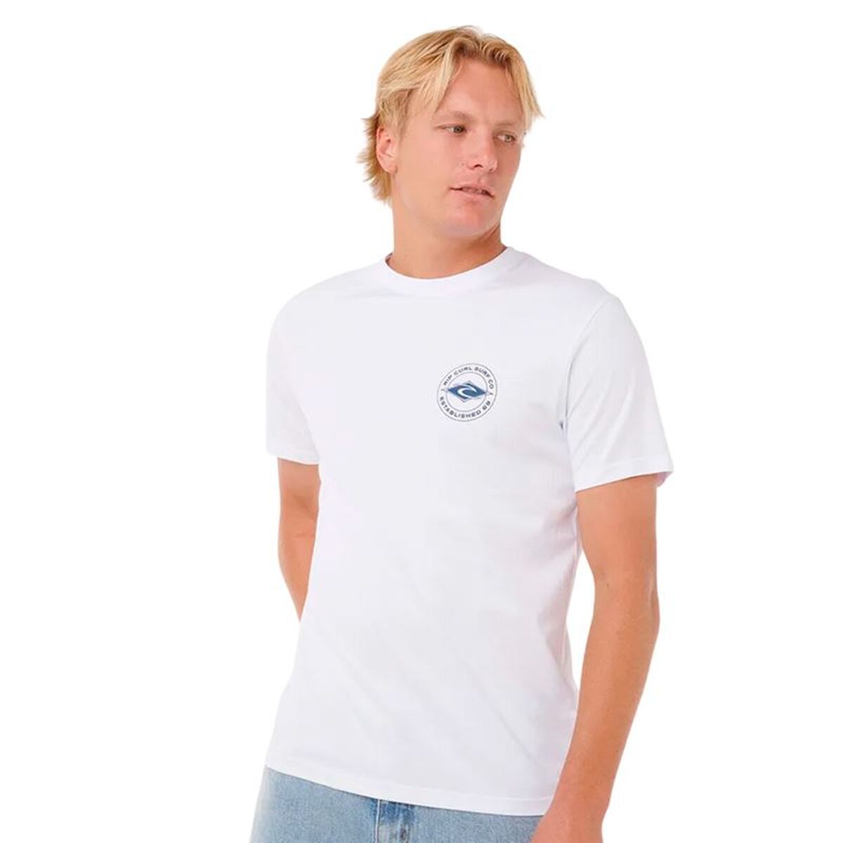 Heren-T-Shirt met Korte Mouwen Rip Curl Staple Wit