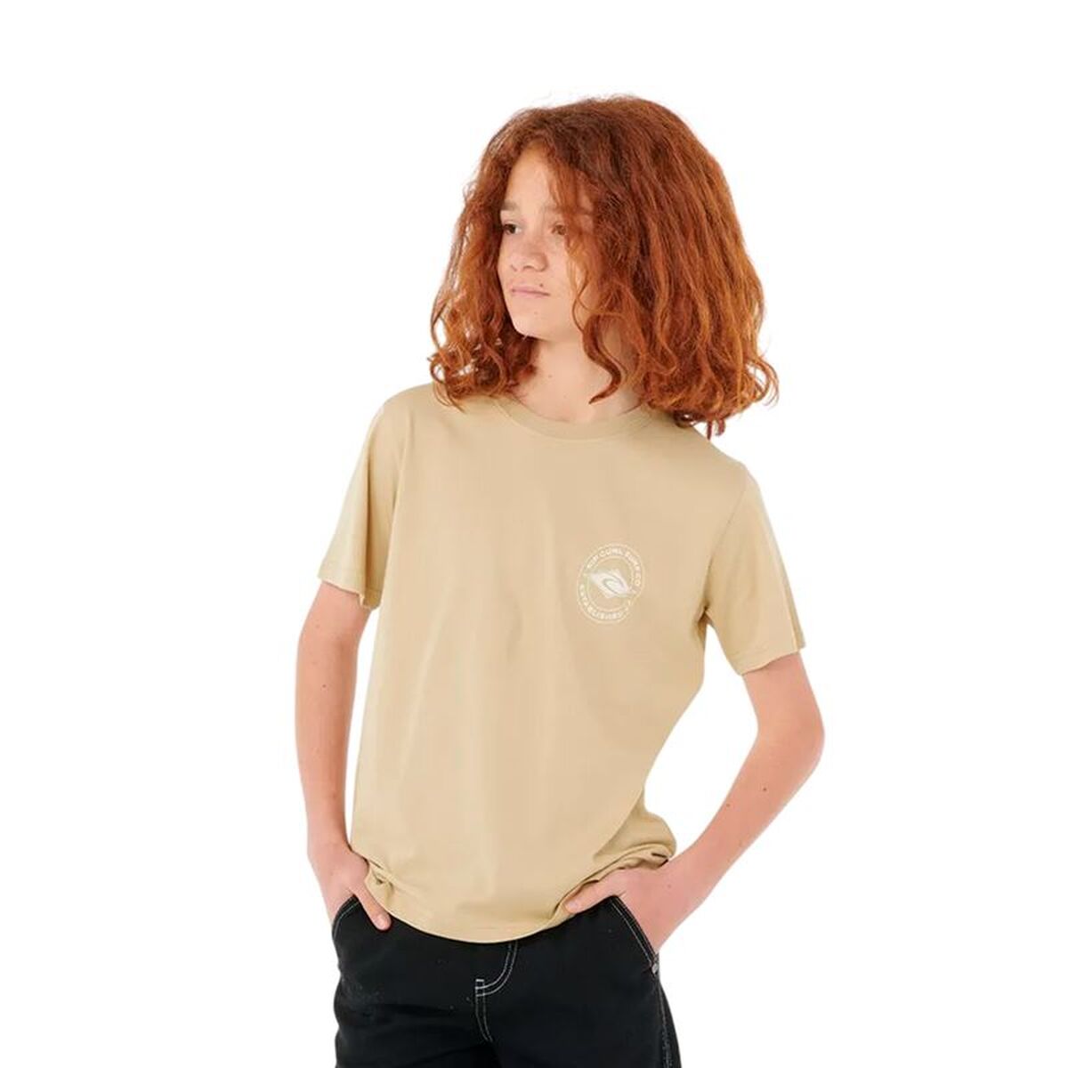 T-Shirt met Korte Mouwen voor kinderen Rip Curl Stapler Tee Beige